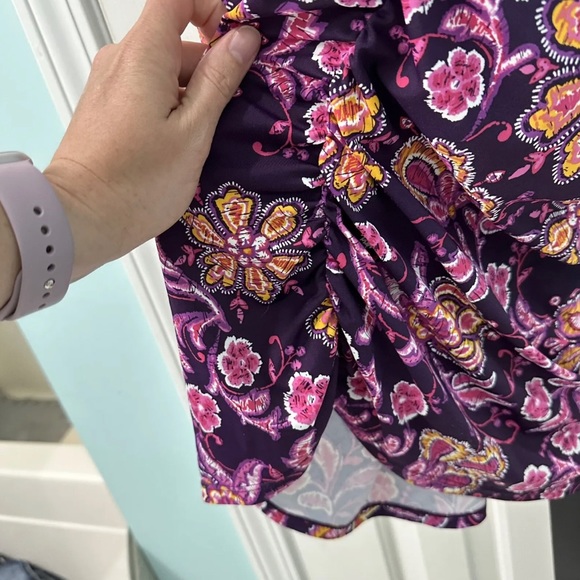 Motherhood Maternity Women’s XL Purple Floral Halter Swim Bathing Suit Top - Picture 3 of 9